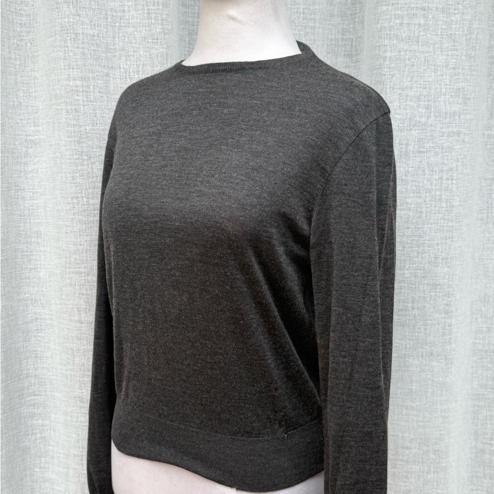 AS IS Ralph Lauren Collection purple label gray long sleeve cashmere silk top - Picture 6 of 10